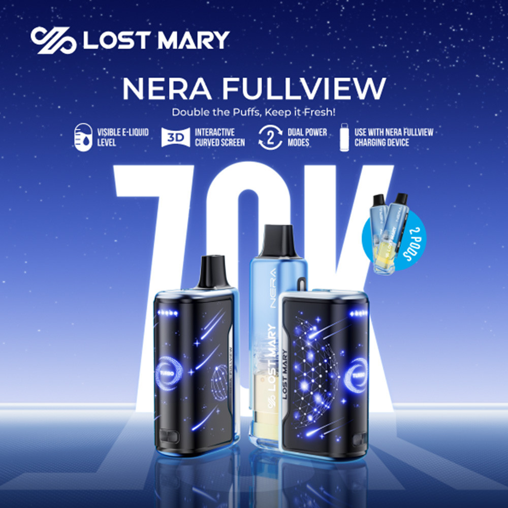 LOST MARY NERA Fullview Kit 70K Puffs 24ML Disposable Device - Display of 5 (MSRP $24.99 Each)