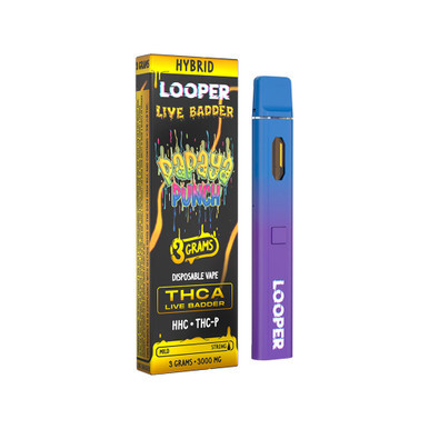 Looper Live Badder Delta THCA + HHC + THC-P Disposable Device 3G - Display of 5