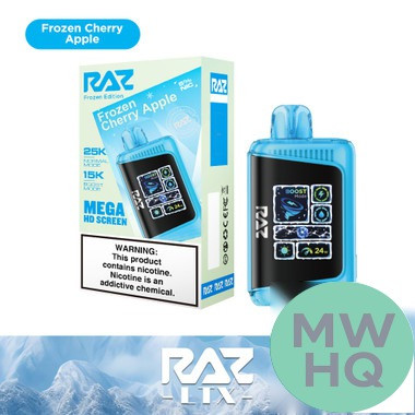 RAZ LTX 25K Puffs 16ML Disposable Device With Adjustable Airflow System & Mega HD Screen - Display of 5