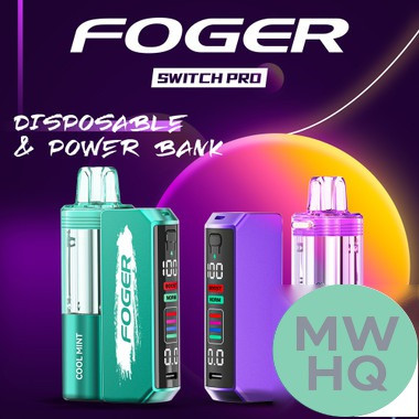 Foger Switch Pro Kit 30K Puffs 19ML Disposable Device & Power Bank - Display of 5