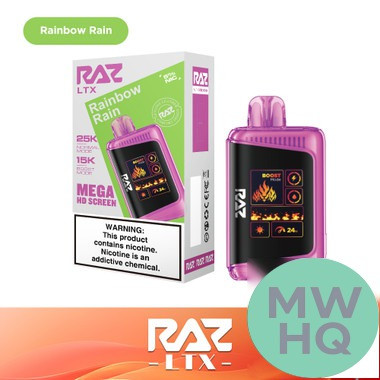 RAZ LTX 25K Puffs 16ML Disposable Device With Adjustable Airflow System & Mega HD Screen - Display of 5
