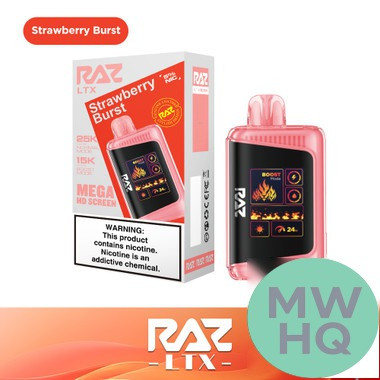 RAZ LTX 25K Puffs 16ML Disposable Device With Adjustable Airflow System & Mega HD Screen - Display of 5