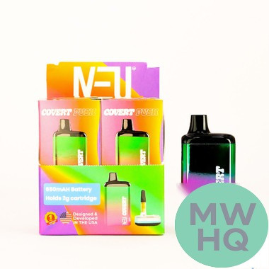 Neu Covert PUSH 650mAh Variable Voltage 510 Thread Rechargeable Cartridge Battery - Display of 6
