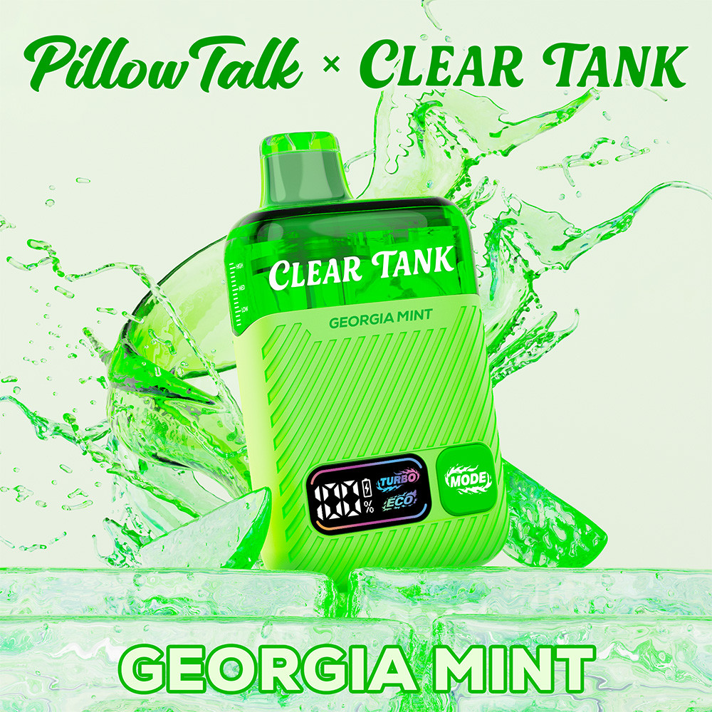 Pillow Talk Clear Tank 60K Puffs 18ML Disposable Device With Dual Mesh - Display of 5 - TEXAS COMPLIANT (MSRP $17.99 Each)