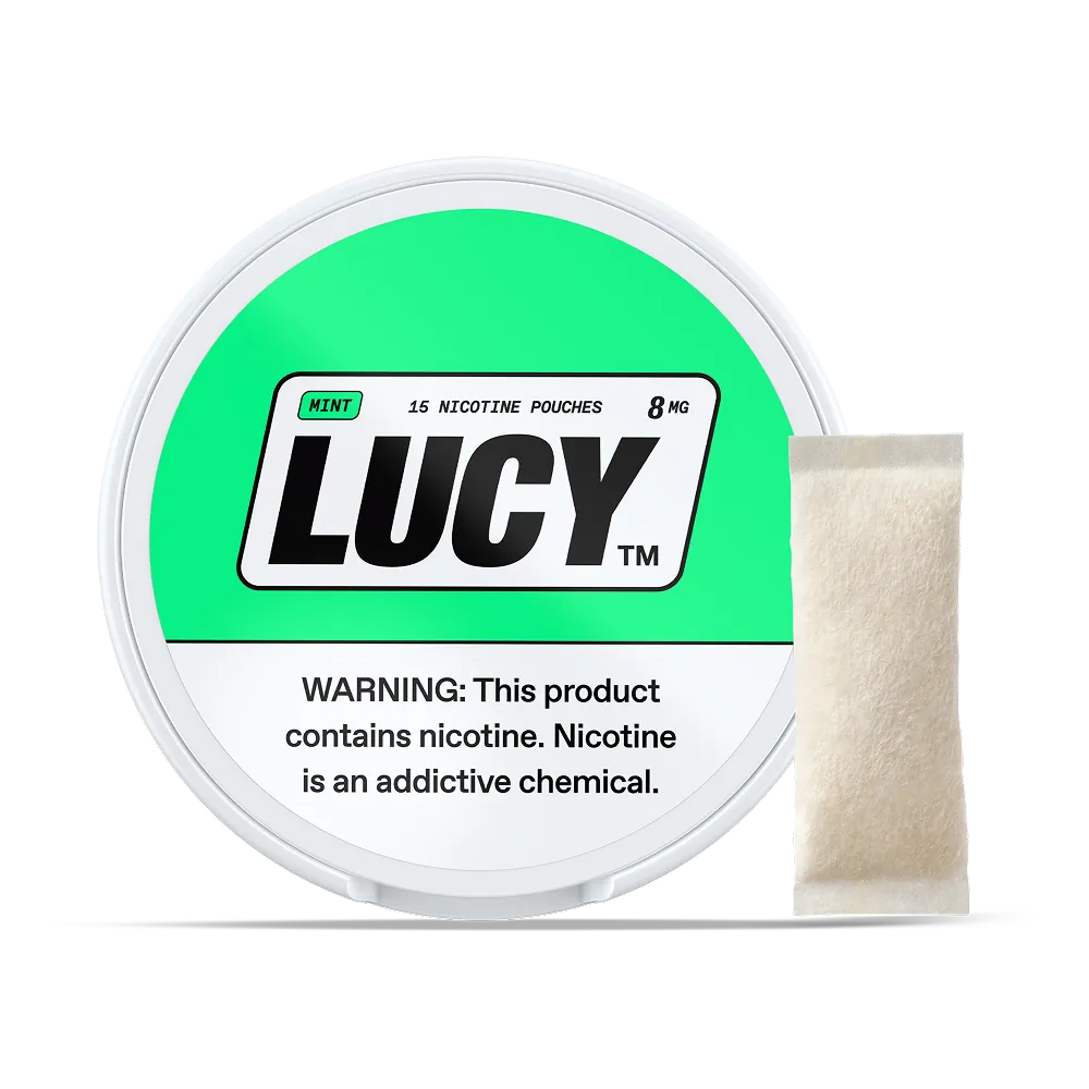 Lucy Slim Format Intelligent Nicotine Pouches - 15 Pouches Per Can - Pack of 5 Cans
