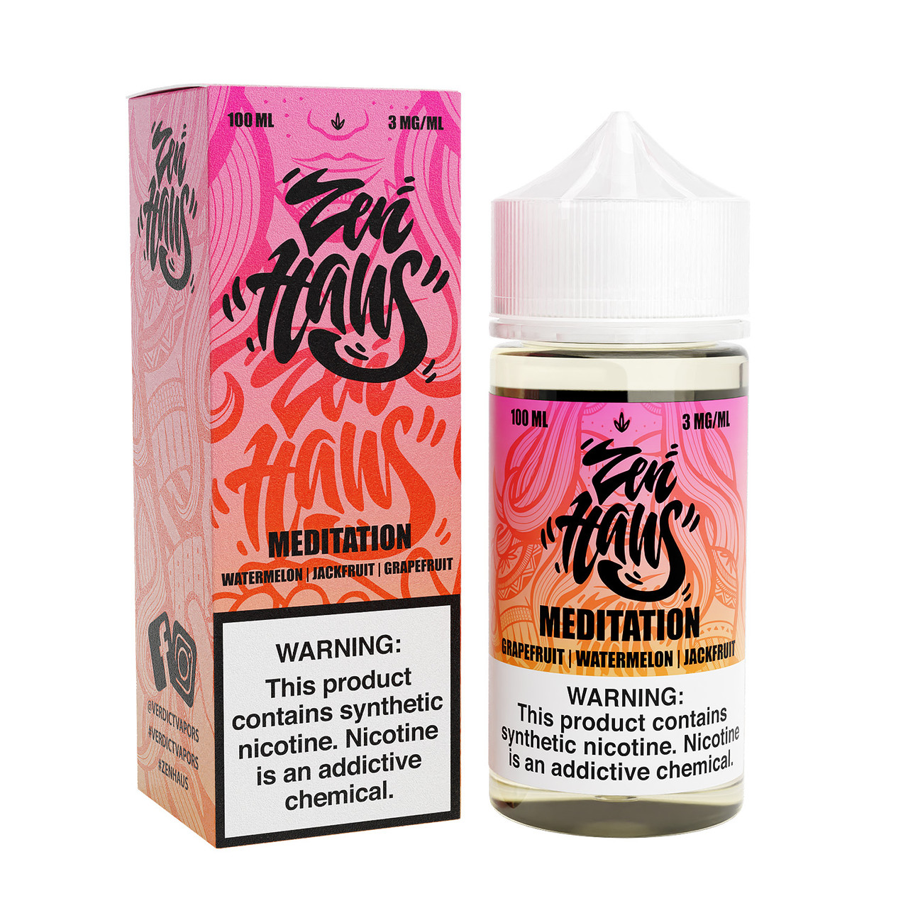 Zen Haus Synthetic Nicotine E-Liquid 100ML (MSRP $24.99)