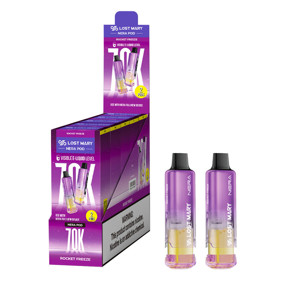 LOST MARY NERA 70K Puffs 24ML Disposable Pod Device - Display of 5 - TEXAS COMPLIANT (MSRP $16.99 Each)