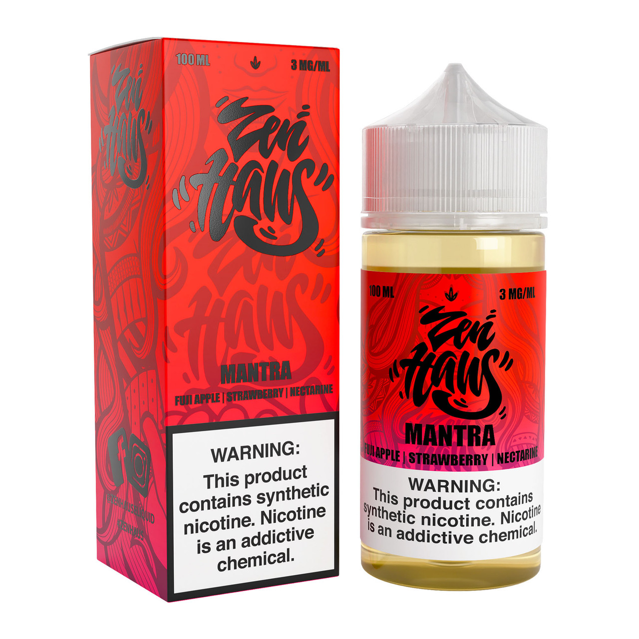 Zen Haus Synthetic Nicotine E-Liquid 100ML (MSRP $24.99)
