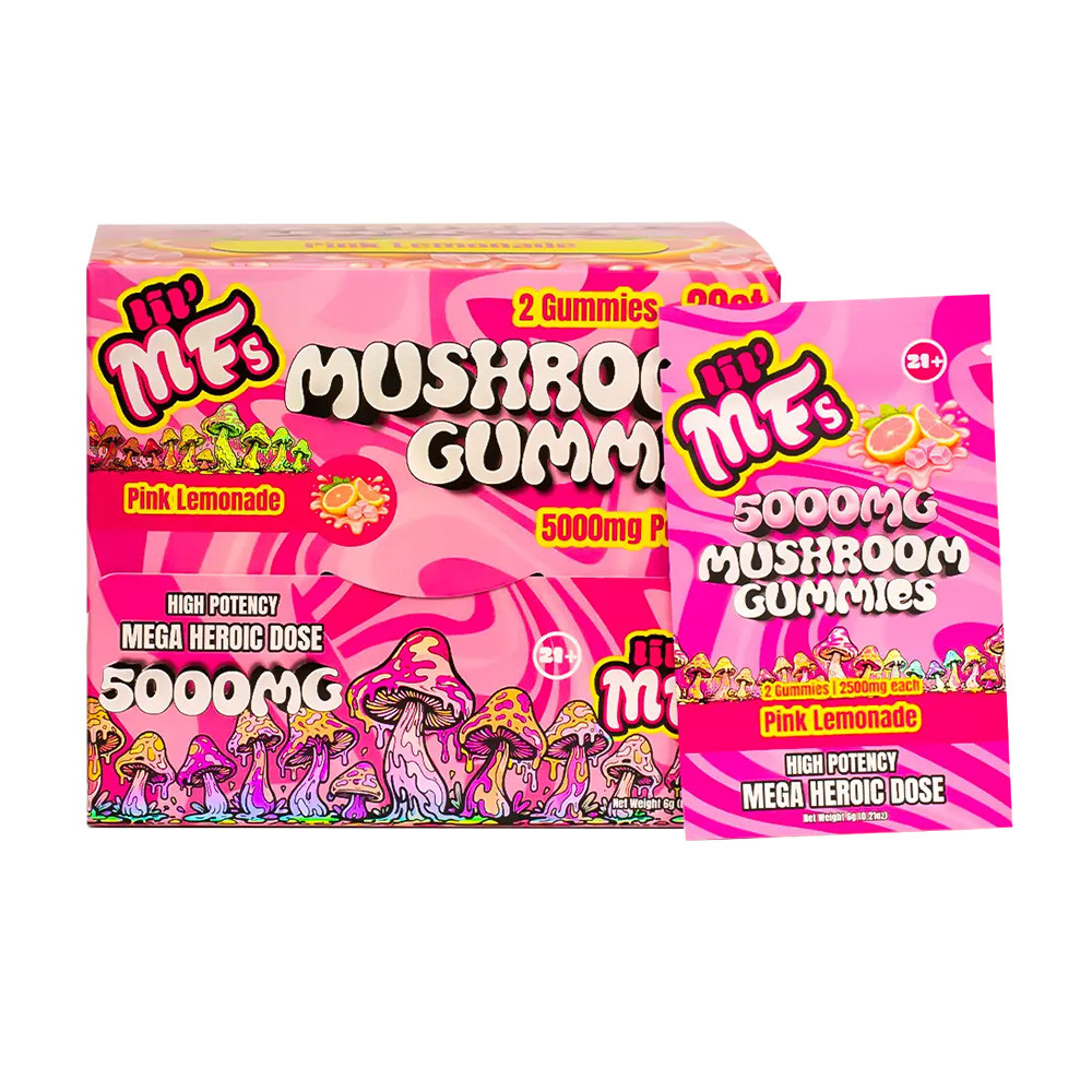 LIL' MFs Mega Heroic Dose Mushroom Gummies 5000MG - 2ct Pack - Display of 20 Packs (MSRP $19.99 Each)