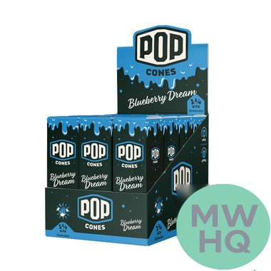 Pop Cones Unbleached 1 1/4 Size Cones - Pack of 6 - Display of 24 Packs