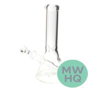 Glass Clear Beaker Base Water Pipe With Ice Catcher & Downstem - 268 Grams - 8 Inches