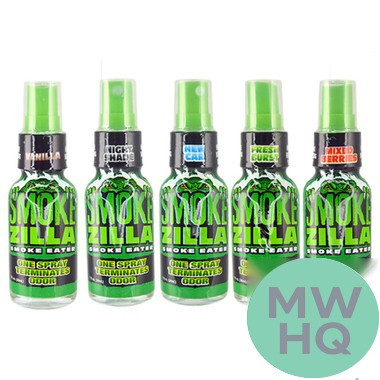 Smokezilla Smoke Eater Smokers Spray Odor Neutralizer - 30ML - Assorted Flavors - Display of 16