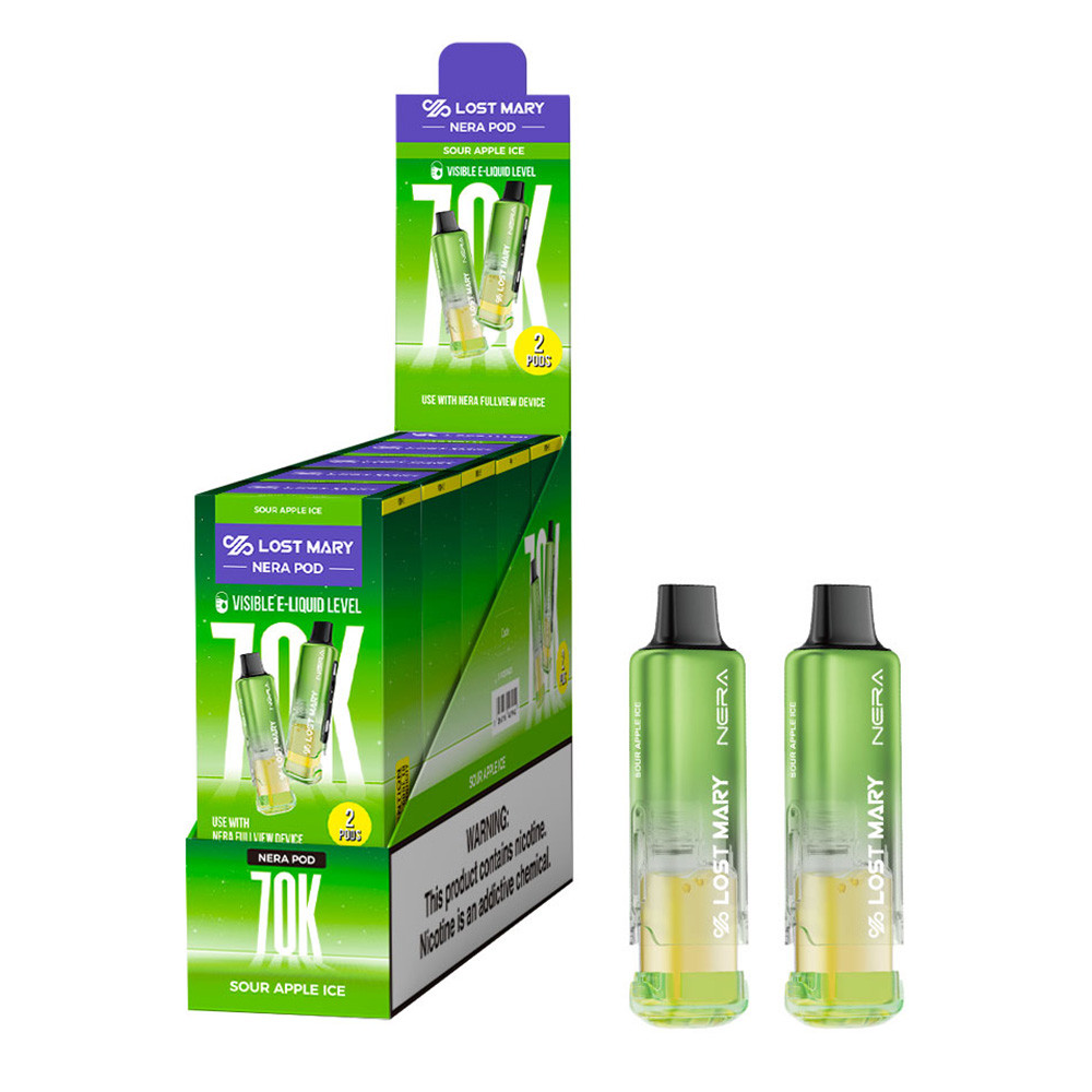 LOST MARY NERA 70K Puffs 24ML Disposable Pod Device - Display of 5 - TEXAS COMPLIANT (MSRP $16.99 Each)