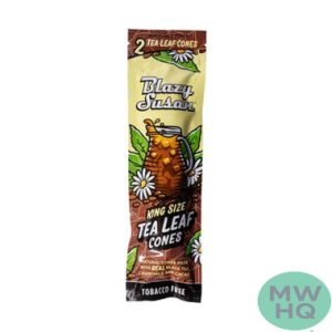 Blazy Susan Tea Leaf King Size Cones Tobacco & Nicotine Free Vegan - Pack of 2 - Display of 10 Packs