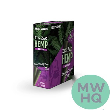 Zig-Zag Terpene Infused Hemp Cones - Pack of 2 - Display of 15 Pouches