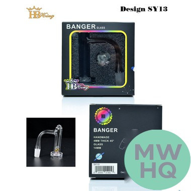 HB King Banger Glass With Frosted Joint - 45 Degree