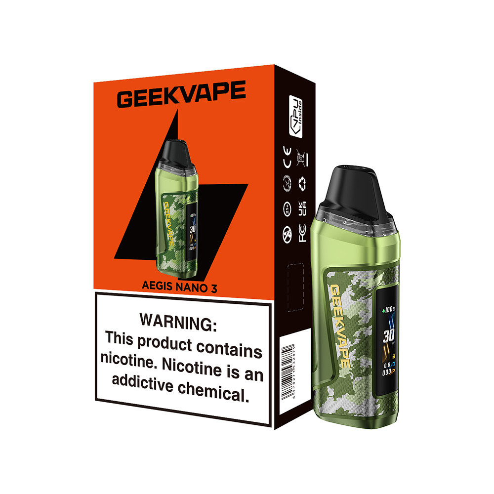 GeekVape Aegis Nano 3 1600mAh Pod System Starter Kit With 2 x 2ML Refillable Cartridge (MSRP $37.99)