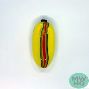 Glass Hand Pipe Round Frit Brick Color Line Spoon - 135 Grams - 4 Inches [B616]