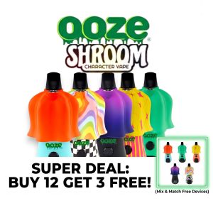 Ooze Shroom Character 650mAh Dual 510 Cartridge Device Battery With Digital Screen