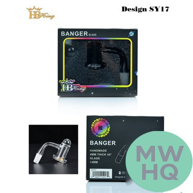 HB King Banger Glass With Frosted Joint - 45 Degree