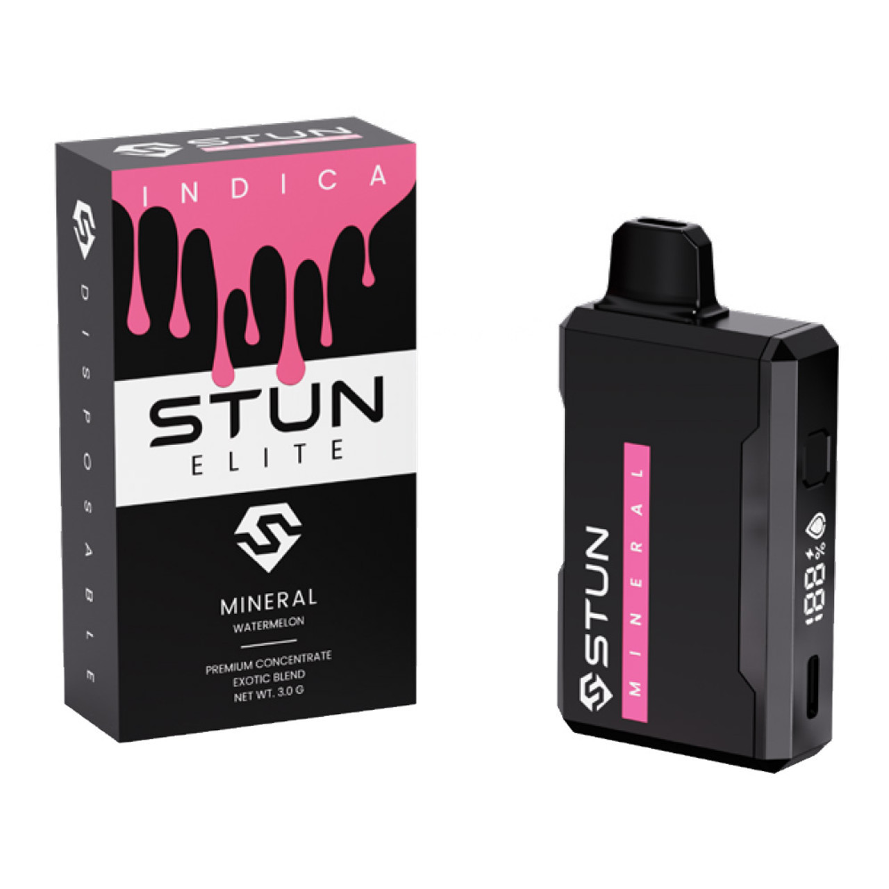 Stun Elite THC-A Exotic Blend Premium Concentrate Disposable Vape 3G - Display of 5