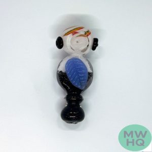 Glass Hand Pipe Rasta Line Head Double Frit Color Leaf Belly Spoon - 122 Grams - 5 Inches [B603]