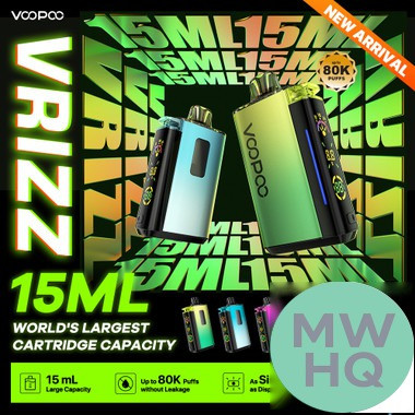 VooPoo VRIZZ 800mAh Pod System Starter Kit With 15ML Refillable VRIZZ Cartridge Pod