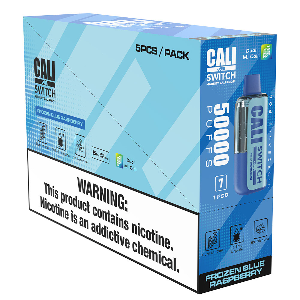 Cali Switch 50K Puffs 15.5ML Disposable Pod Made By Cali Pods - Display of 5 (MSRP $14.99 Each)