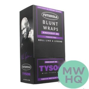 Tyson 2.0 x Futurola Knockout OG Terpene-Infused Blunt Wraps - 1ct Pack - Display of 25 Packs
