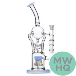 BoroTech Spiral Glass Water Pipe Thick Base With Jellyfish Perc Designed By Calibear - 600 Grams - 13.5 Inches [SLL006]