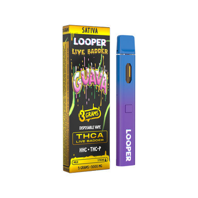 Looper Live Badder Delta THCA + HHC + THC-P Disposable Device 3G - Display of 5