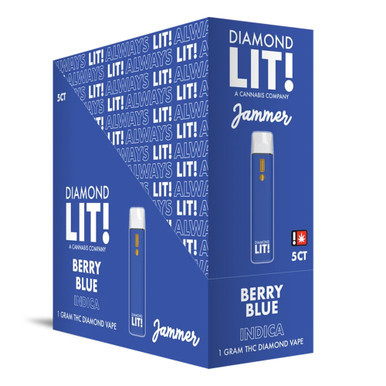 Diamond LIT! Jammer THC Diamond Disposable Vape 1G - Display of 5 (MSRP $16.99 Each)