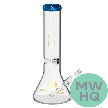 Tsunami Glass Water Pipe With Beaker Base Ice Catcher - 15 Inches - 917 Grams