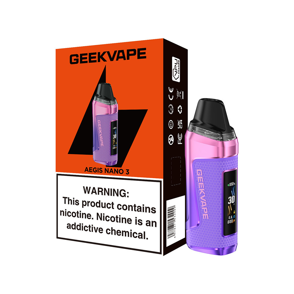 GeekVape Aegis Nano 3 1600mAh Pod System Starter Kit With 2 x 2ML Refillable Cartridge (MSRP $37.99)