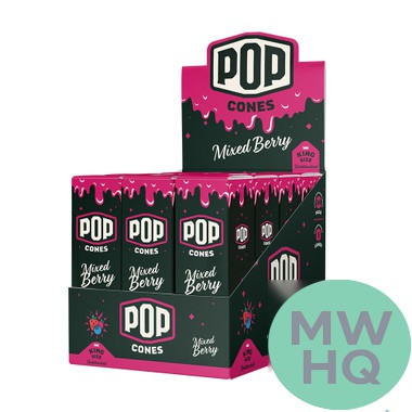 Pop Cones Unbleached King Size Cones - Pack of 3 - Display of 24 Packs
