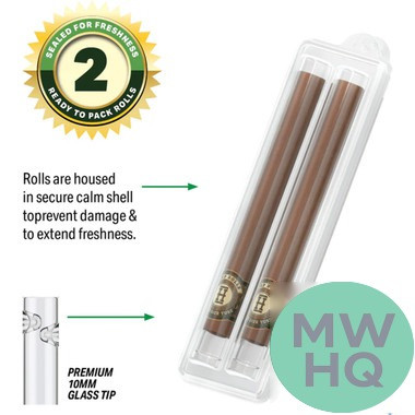 HEMPER Hemp Rolls King Size Pre-Rolled With Glass Filter Tips - Pack of 2 - Display of 12 Packs