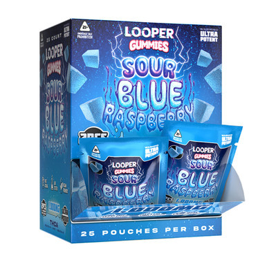 Looper Delta-9 + HHC + Delta-8 + THCA Gummies 1000MG - 2ct Pouch - Display of 25 Pouches