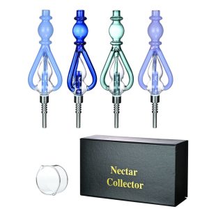 Dragon Platinum Bulbous Decorative Loop Nectar Collector Set – Assorted Colors [NC-013] (MSRP $30.00)