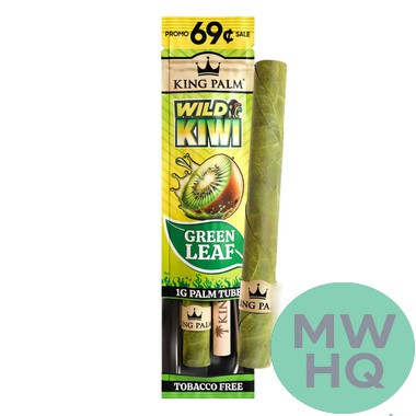 King Palm Green Leaf Mini Palm Tube Rolls 1G - Pack of 1 - Display of 30 Packs