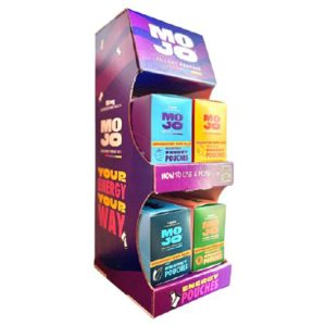 MOJO Energy Caffeine Pouches With Countertop Display - 15 Pouches Per Pack - Display of 20 Packs