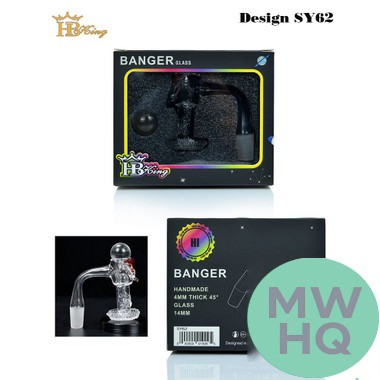 HB King Banger Glass With Frosted Joint - 45 Degree