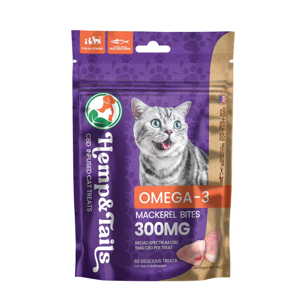 Hemp & Tails Broad Spectrum CBD Infused Pet Treats 300MG - 60ct Pack - Display of 5 Packs (MSRP $17.99 Each)
