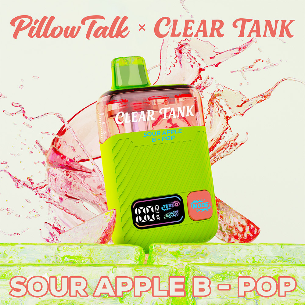 Pillow Talk Clear Tank 60K Puffs 18ML Disposable Device With Dual Mesh - Display of 5 - TEXAS COMPLIANT (MSRP $17.99 Each)