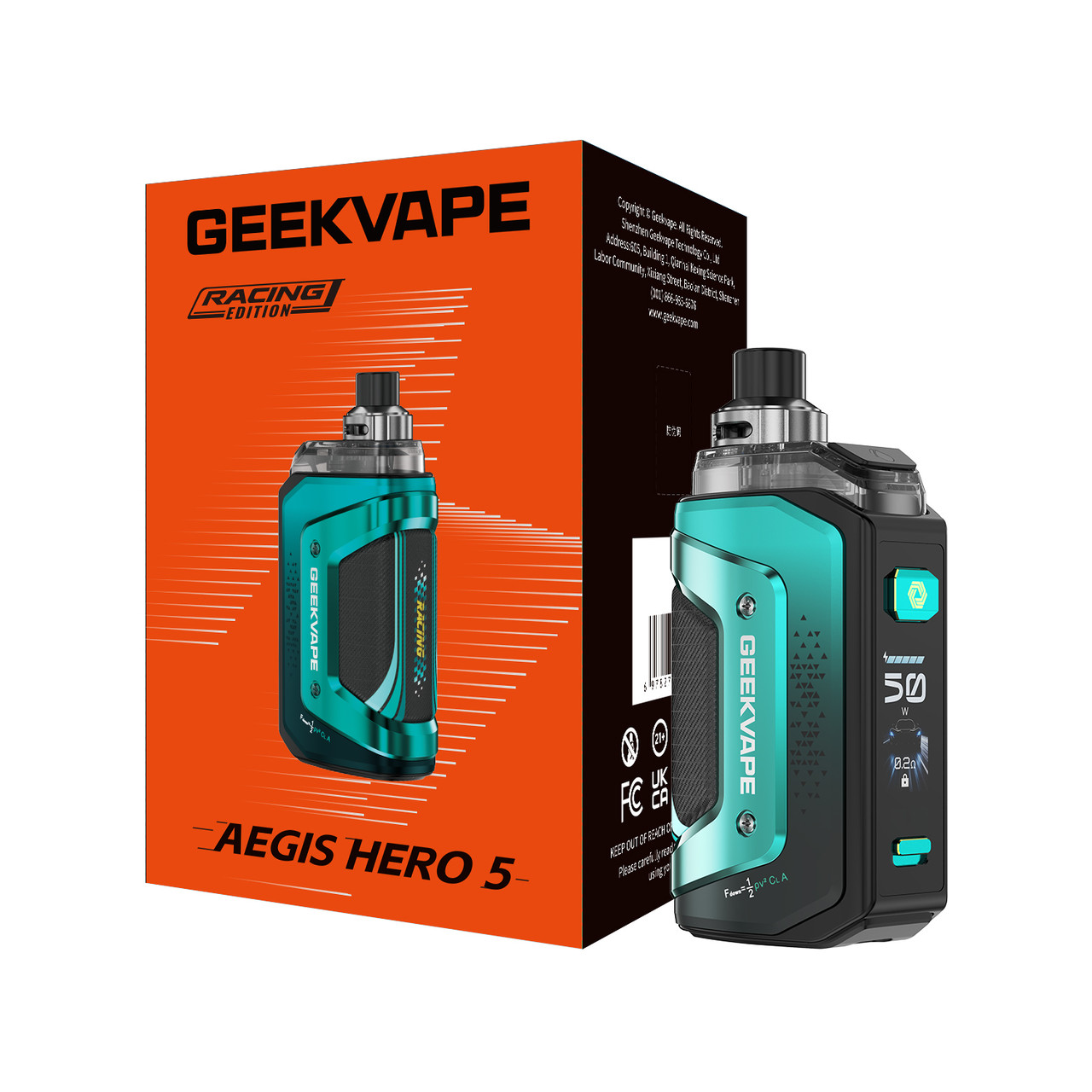 GeekVape Aegis Hero 5 2000mAh Pod System Starter Kit With 6.5ML Refillable Aegis Hero Cartridge (MSRP $49.99)