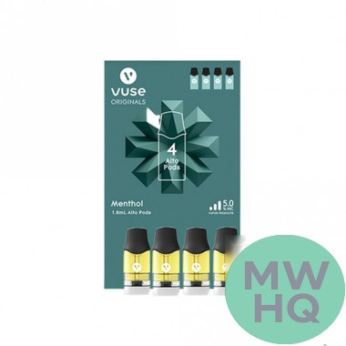 Vuse Alto 1.8ML Prefilled Nicotine Replacement Pods - Pack of 4 Pods - Display of 5 Packs