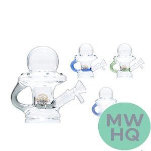 Shadow Glass Water Pipe UFO Themed Bubbler With Inline Perc - 230 Grams - 5 Inches - Assorted Colors [SGE-166]
