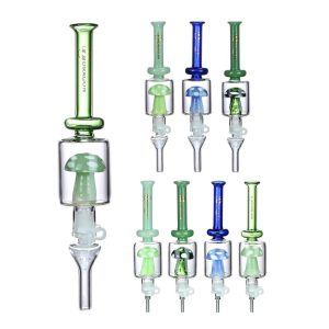 Dragon Glass Mushroom Perc Honey Straw Nectar Collector - 59 Grams - 6 Inches - Assorted Colors [NC-007] (MSRP $12.00)