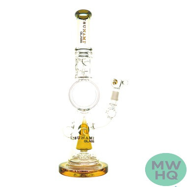 Tsunami Glass Water Pipe Sprinkler Donut - 17.5 Inches - 1095 Grams