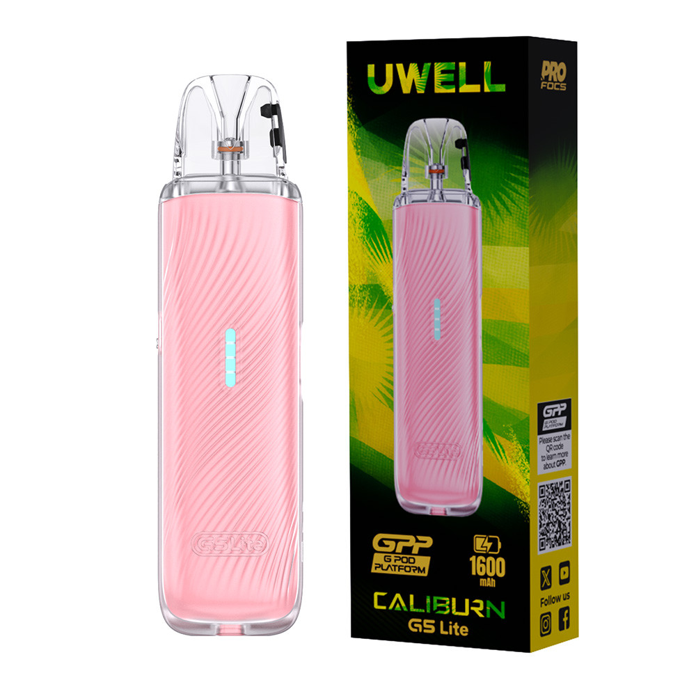 Uwell CALIBURN G5 Lite 1600mAh Pod System Starter Kit With 3ML Refillable CALIBURN GPP Integrated Coil Cartridge Pod (MSRP $14.99)