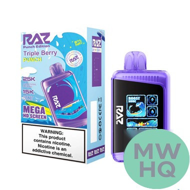 RAZ LTX 25K Puffs 16ML Disposable Device With Adjustable Airflow System & Mega HD Screen - Display of 5